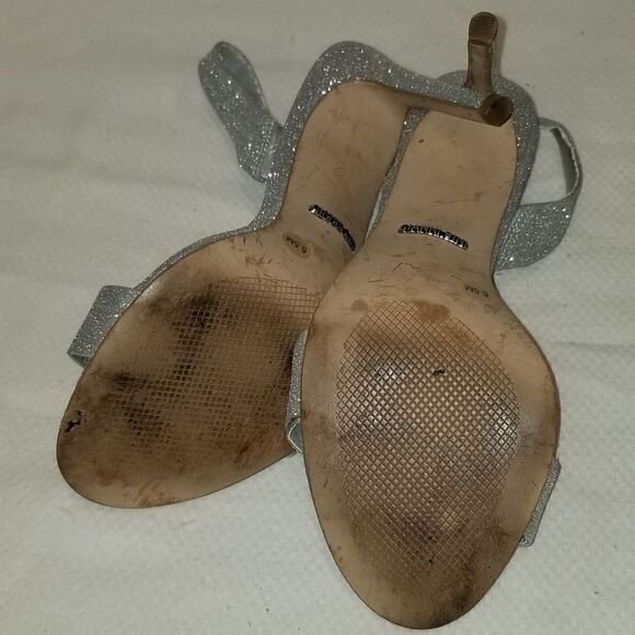 Silver Gianni Bini Silver Glitter Pumps Ankle pumps 4" heels - Picture 4 of 15